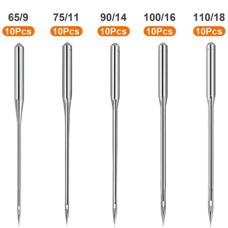60PCS Sewing Machine Needle Multipurpose Replacement Needle Metal Alloy Texture for Canvas and Heavy Fabrics