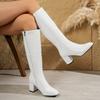 Long Boots Women's Autumn Square Toe European and American Large Size Side Zipper High Heels