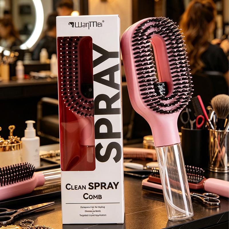 Spray Hair Brush Liquid Water Spray Paddle Comb Scalp Massage Tool for Women Daily Hair Grooming