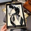 Silk Scarf Women'S Decoration High-End Small Square Scarf Versatile Trend Imitation Silk Scarf Tied Bag Streamer Thin Scarf