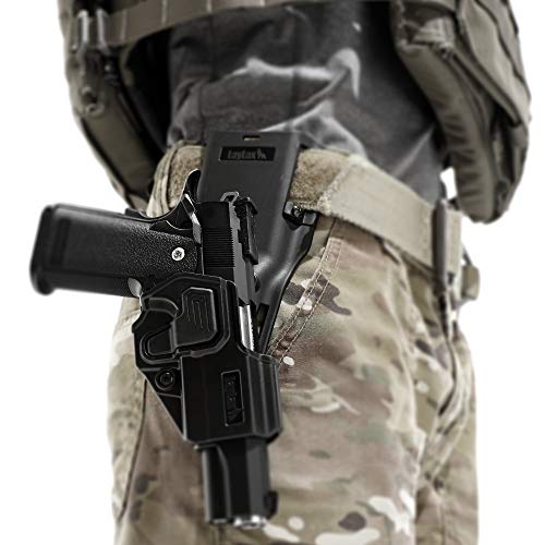 LayLax CQC Holster Attachment Drop Belt Loop [Black] Polymer Holster with One-Touch Attachment and Angle Adjustment