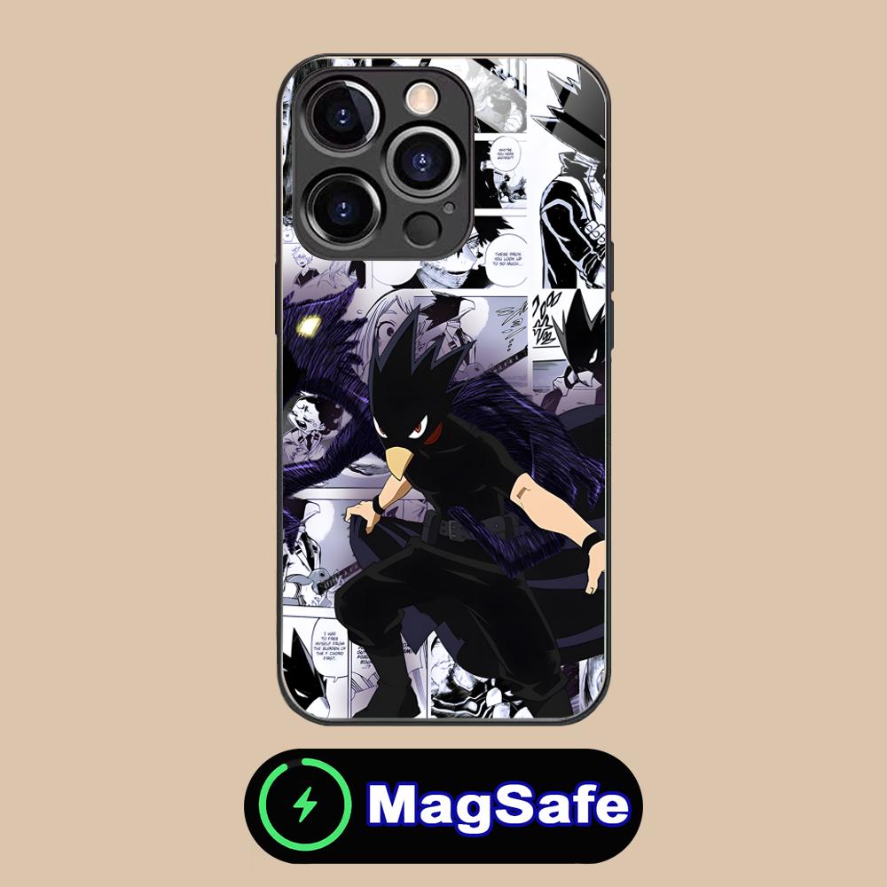 MHA Tokoyami Mobile Phone Case for iPhone 17 16 15 14 13 12 11 Air Pro Max Plus Mini MagSafe Glass Colorful Cover Luxury Cover