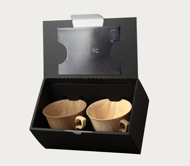 RIVERET Grande Pair of Mugs, White/Brown, RV-208WB