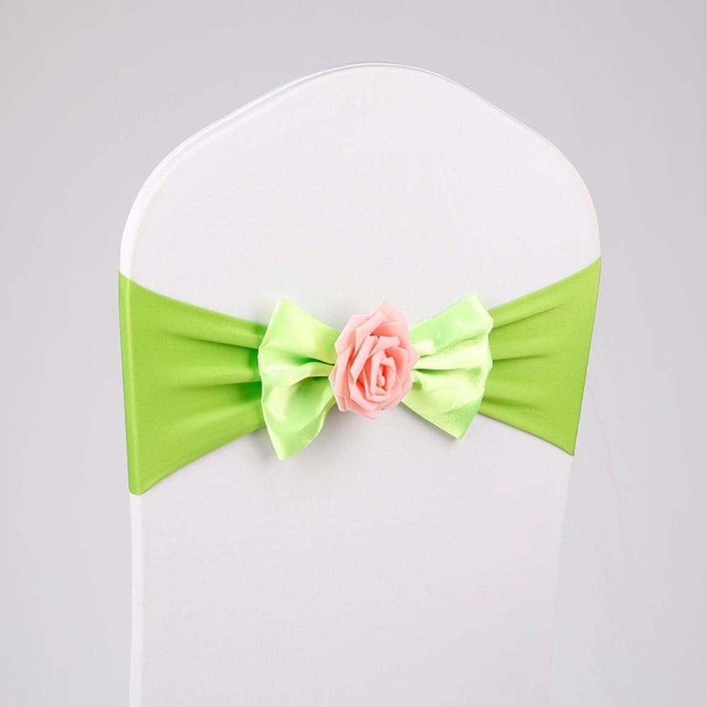 2pcs Vintage Satin Chair Sashes Band Multicolor Chair Back Flower Durable Chair Bow Tie Birthday