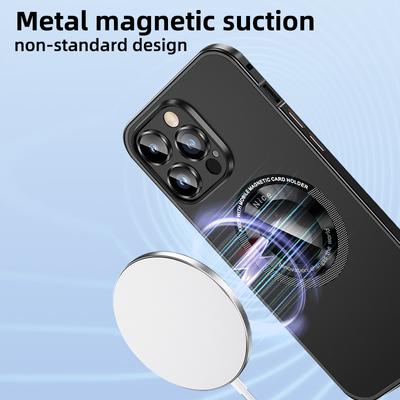 High Quality Metal Hard Phone Case For Iphone 12 13 14 Pro Max Magnetic Magsafe Wireless Charging Aluminium Magnet Cover Funda