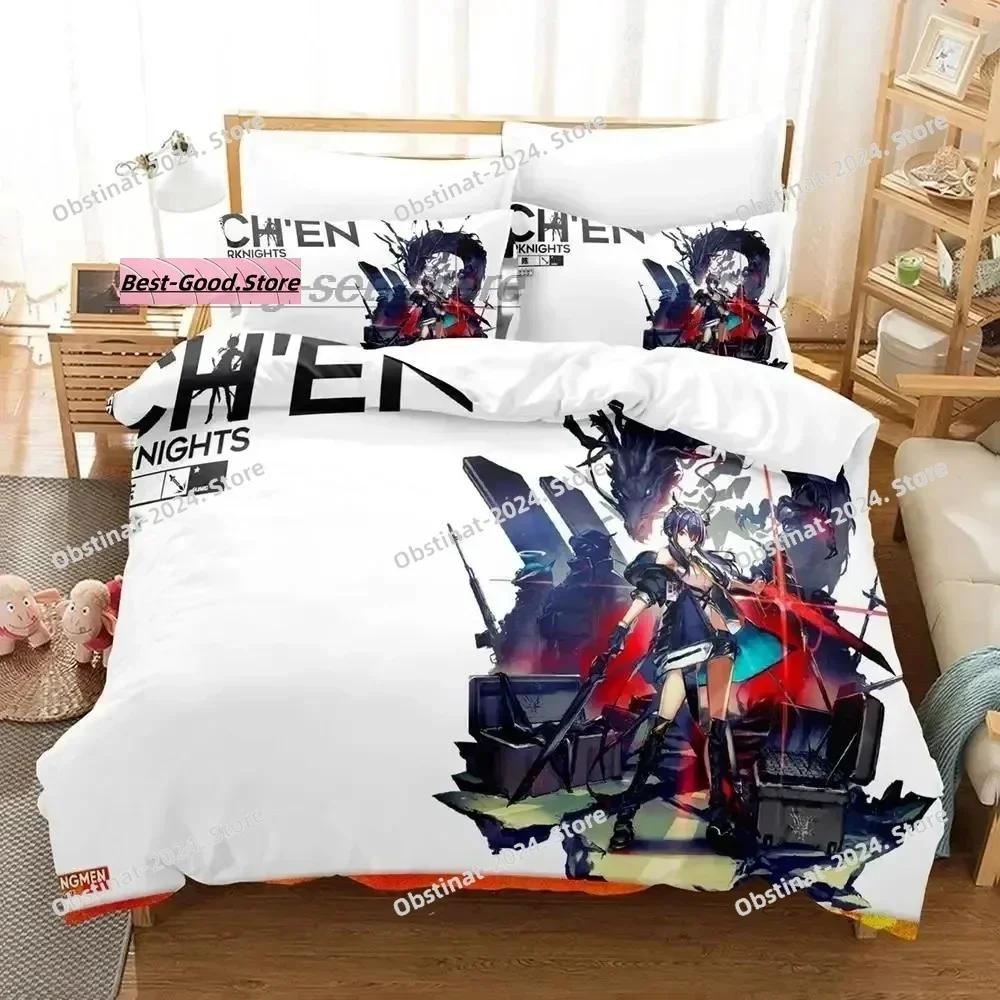 Arknights Bedding Set Printed Single Comforter Quilt Bed Duvet Cover Pillow Case 3 Pieces Sets Kids Adult Size Game Anime Kawaii