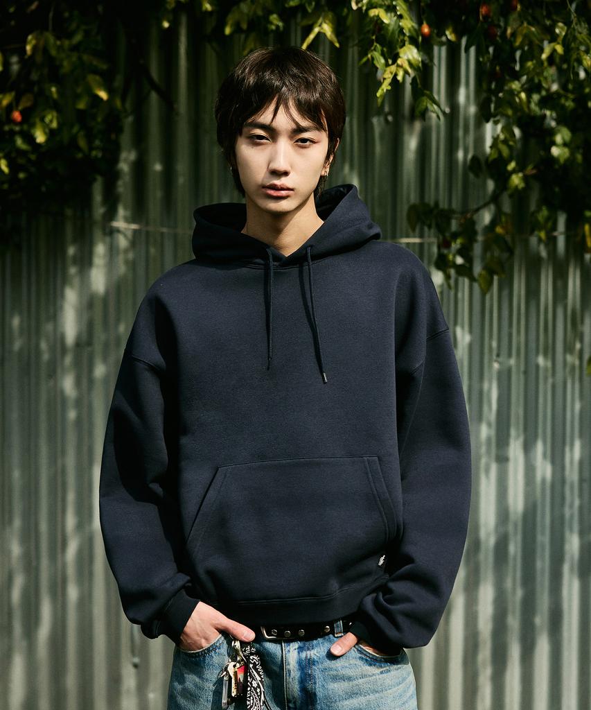 Urban Straight Crop Hoodie Navy Fht900C