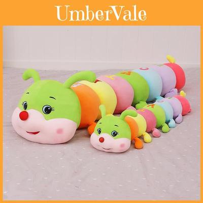 Riesenweiches Raupen-Schlafkissen Plüschtier für Kinder in buntem Multicolor-Design