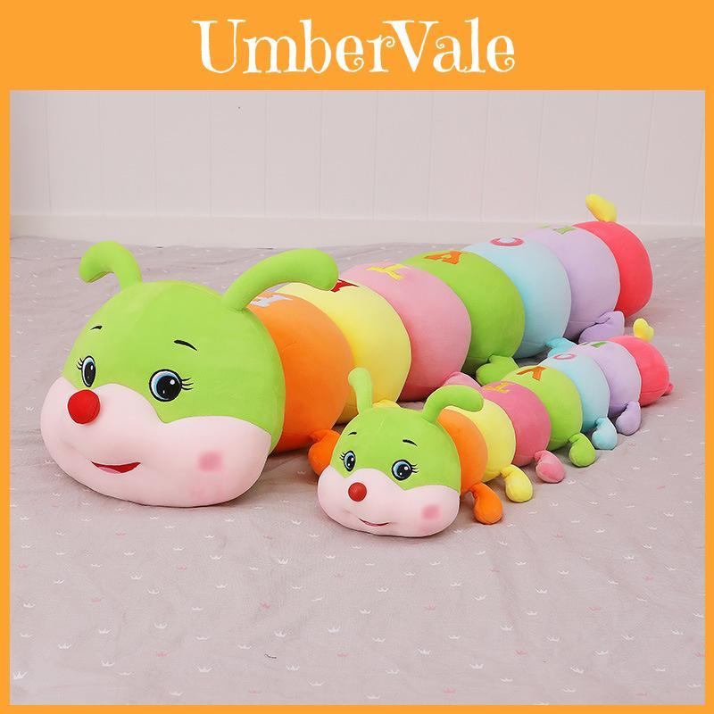 Giant Soft Caterpillar Sleeping Pillow Plush Toy For Kids In Colorful Multicolor Design