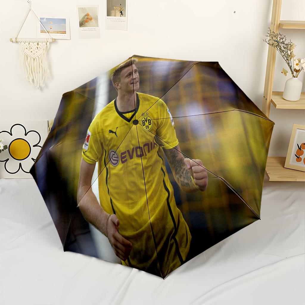 Yellow Energy Soccer Player Portable Automatic Umbrella Compact & Durable 8-Rib Design Lightweight for Outdoor Daily Use Fashion Lovers