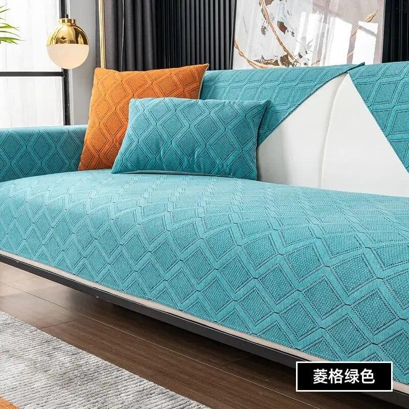 

Маленькие квадраты синельный диванный коврик Four Seasons, противоскользящая подушка, простой современный чехол для дивана, подлокотники, спинки, салфетки, ткань 70x70cm