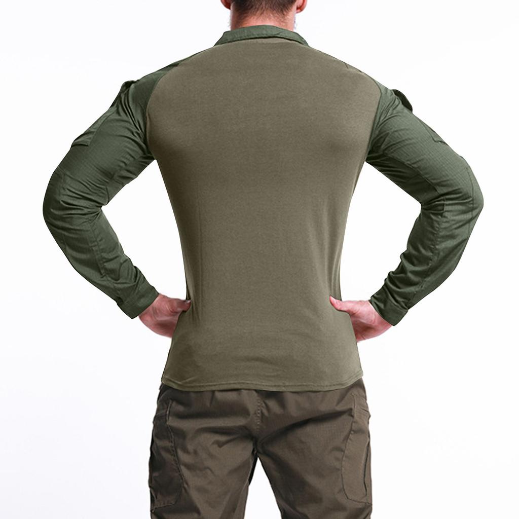 Men's Solid Color Zipper Lapel Loose Long Sleeve Top Men's Casual Fashion Long Sleeve Top