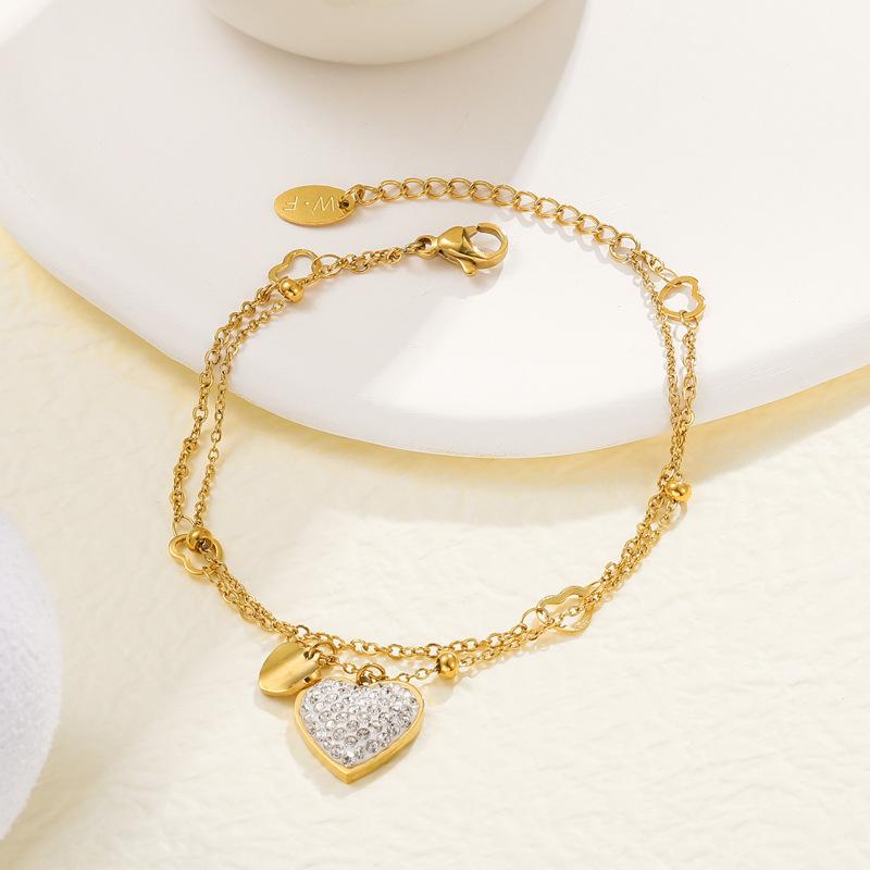 

Кольцо из нержавеющей стали с бриллиантами в форме персикового сердца Sweet Wind, переплетение нишевого дизайна Feeling Ing Wind Love, ювелирные изделия из титановой стали