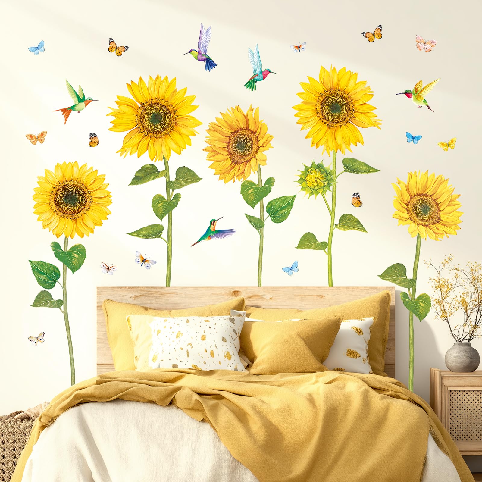 

DECOWALL Watercolor Sunflower Wall Sticker Decorate for DIY Wall Transfer Wall Art Sticker for Bathroom Infants BS-1905 - Kindergarten, Nursery, Kids