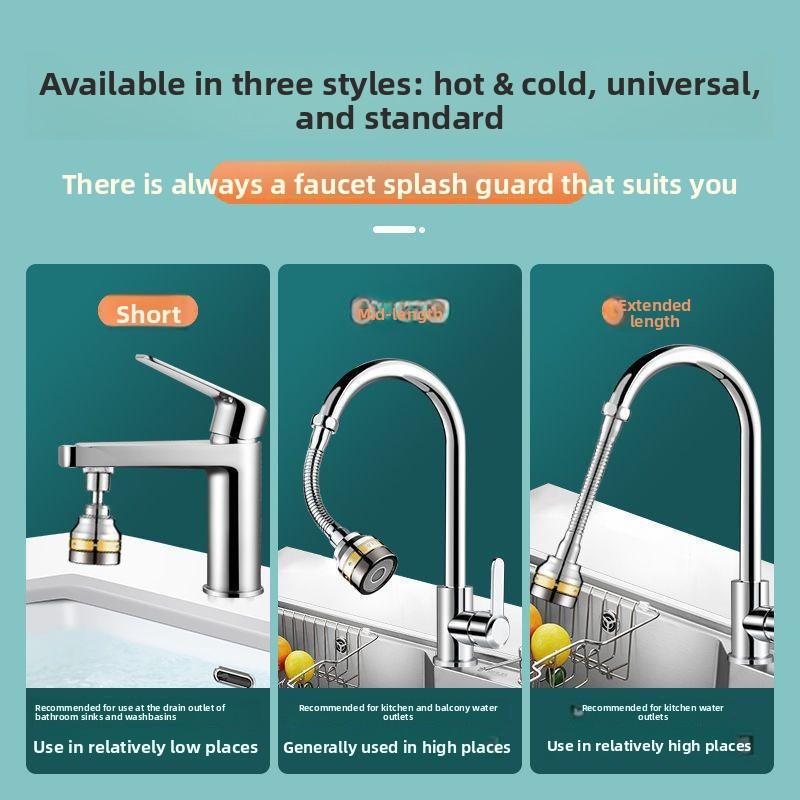 Hlava kuchyňské baterie odolná proti stříkající vodě je otočná a vyměnitelná a dřezová baterie se dá otáčet do všech směrů.