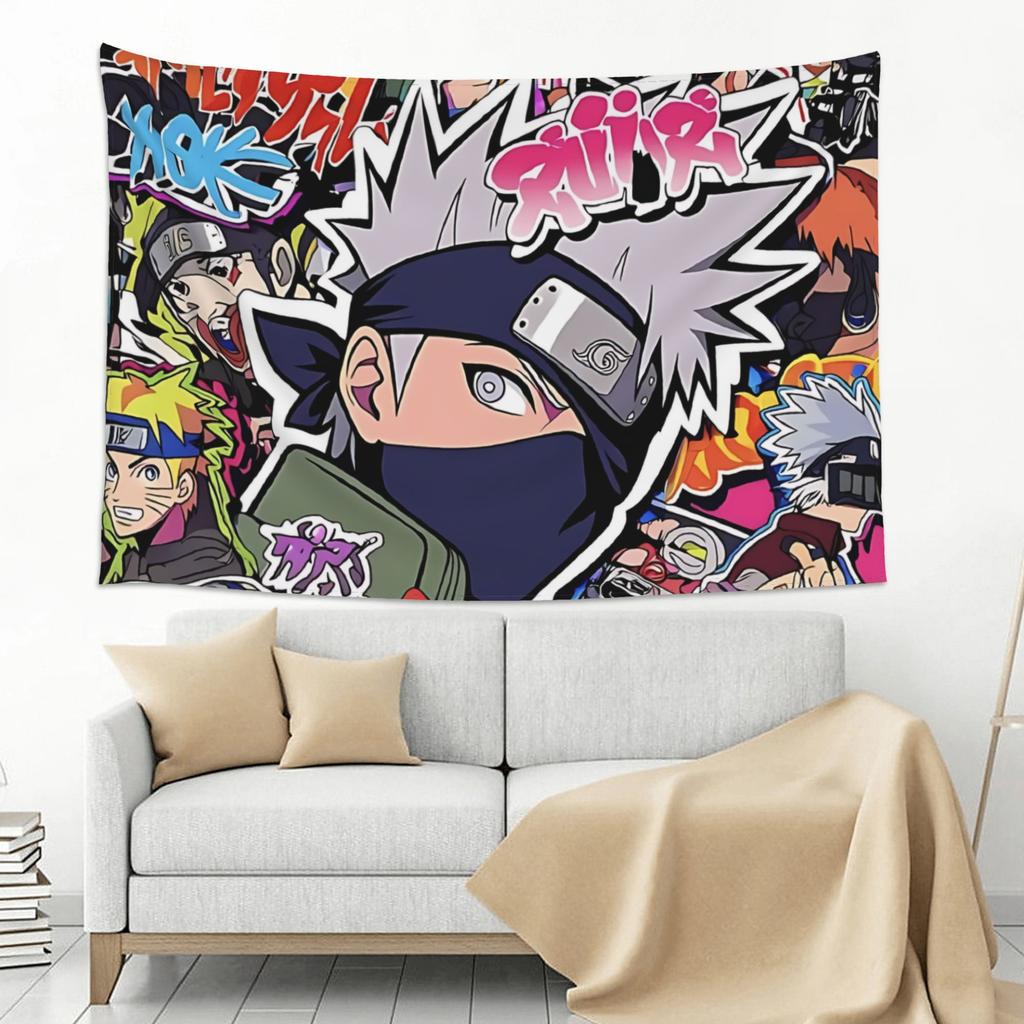 Cutecore Anime Narutos Theme Tapestry Bedroom Decoration Wall Hanging Blanket Tapestry Cool Stuff For Room