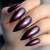 Almond Purple Cat Eye Wearable Nails Fashionable Whitening Nails 24 Pieces Of Manicure
