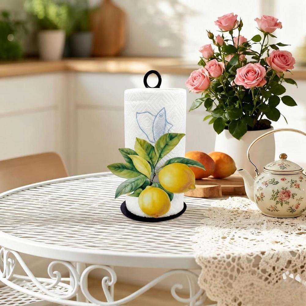 Vertical Storage Paper Towel Holder Wooden Base Tissue Storage Rack Paper Towel Stand Home Decor