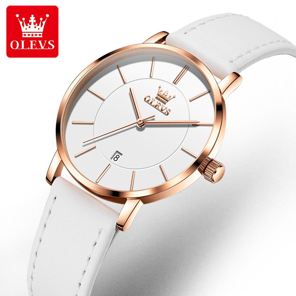 OLEVS 5869 Women's Watches Ultra Thin 6.5mm Original Quartz Watch for Women Waterproof Calendar Ladies Dress Wristwatch