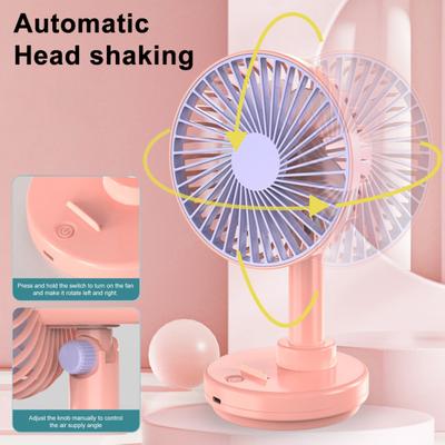 Rotating Desk Fan with 3 Speeds USB Charging Portable Cooling Fan for Office Home Wide-Angle Air Circulation Quiet Summer Gadget