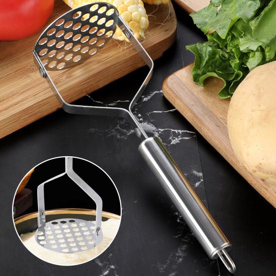 Yousheng Stainless Steel Potato Masher Manual Potato Press with Ergonomic Handle Food Smasher Utensil for Avocado Vegetables Kitchen Tool