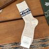 New Autumn and Winter Thick Warm Wool Socks Women Cute Kawaii Warm Snow Socks Christmas Retro Reindeer Loose Middle Tube Socks