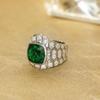 BELLA BOX New Creative Design, Snake Pattern Cultivation, Emerald Ring With Micro Full Diamond Network Red Live Ring, Light Luxury Girl