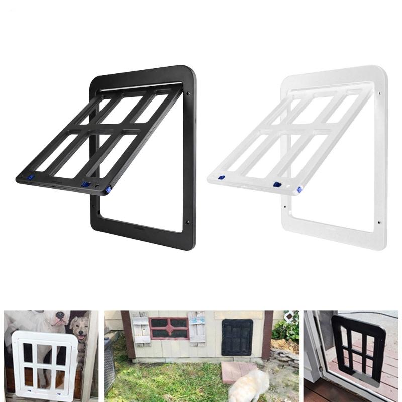 Cat Door Flap Free Entry and Exit Locking Cover Screen Door Mounted Clear Flap Get-in-anytime Upgraded Door