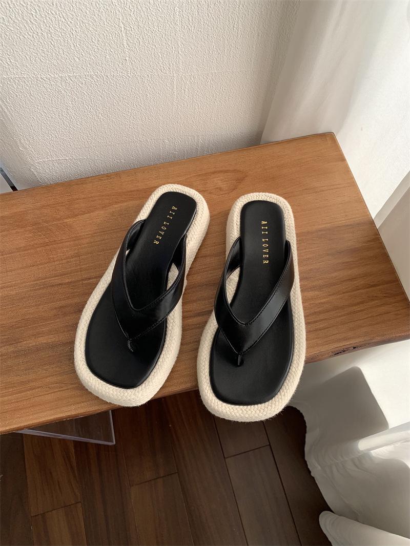 

Мода 2024 года, новые тапочки для женщин, летняя одежда, корейская версия пляжных мягких шлепанцев Fairy Beach Zapatos De Mujer 35 чёрный