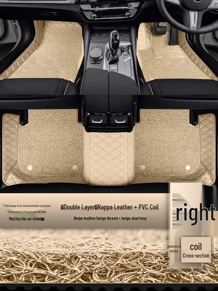 Right-Hand Drive Toyota Fortuner Leather Car Floor Mats for Hong Kong