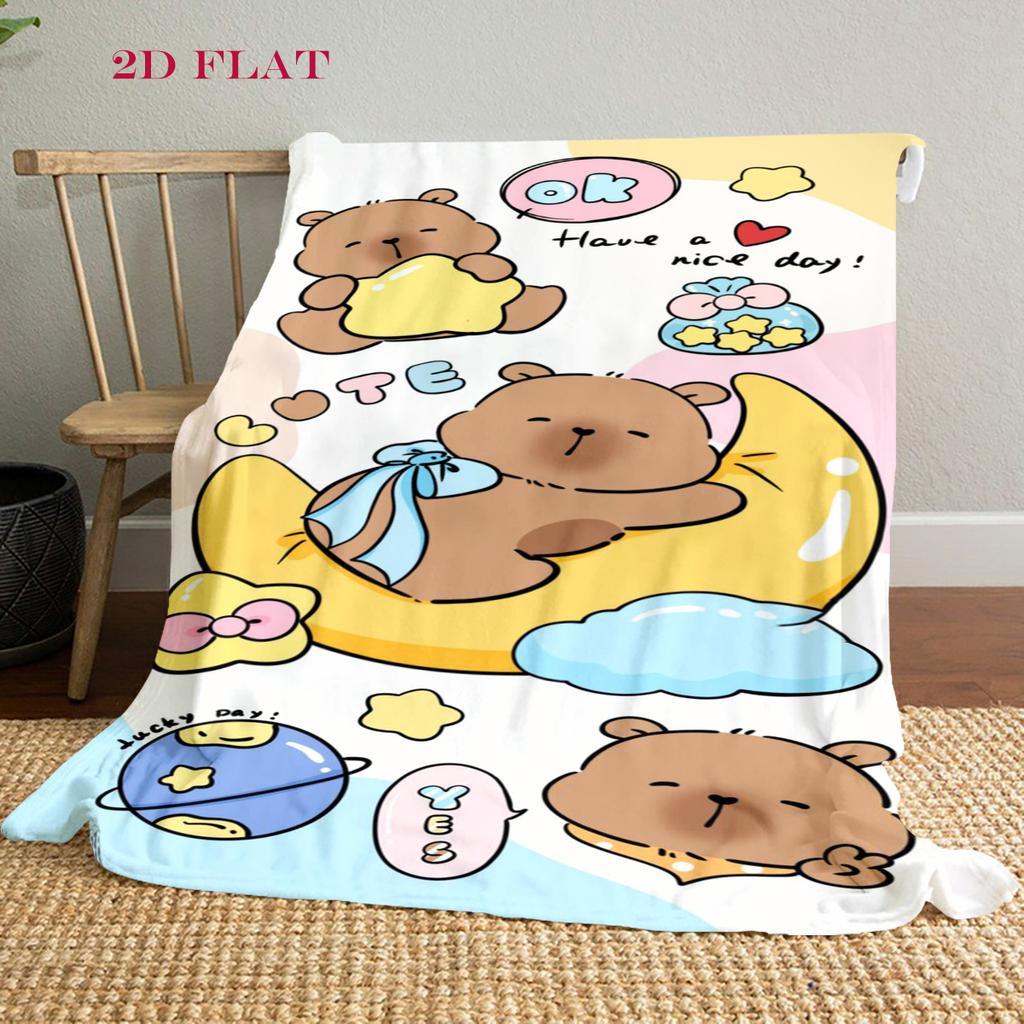 Capybara Companions Blanket Suitable for All Seasons Soft and Comfortable Digital Printing Sheet Nap Blanket