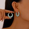 Vintage oil drip with diamonds irregular geometric earrings simple earrings