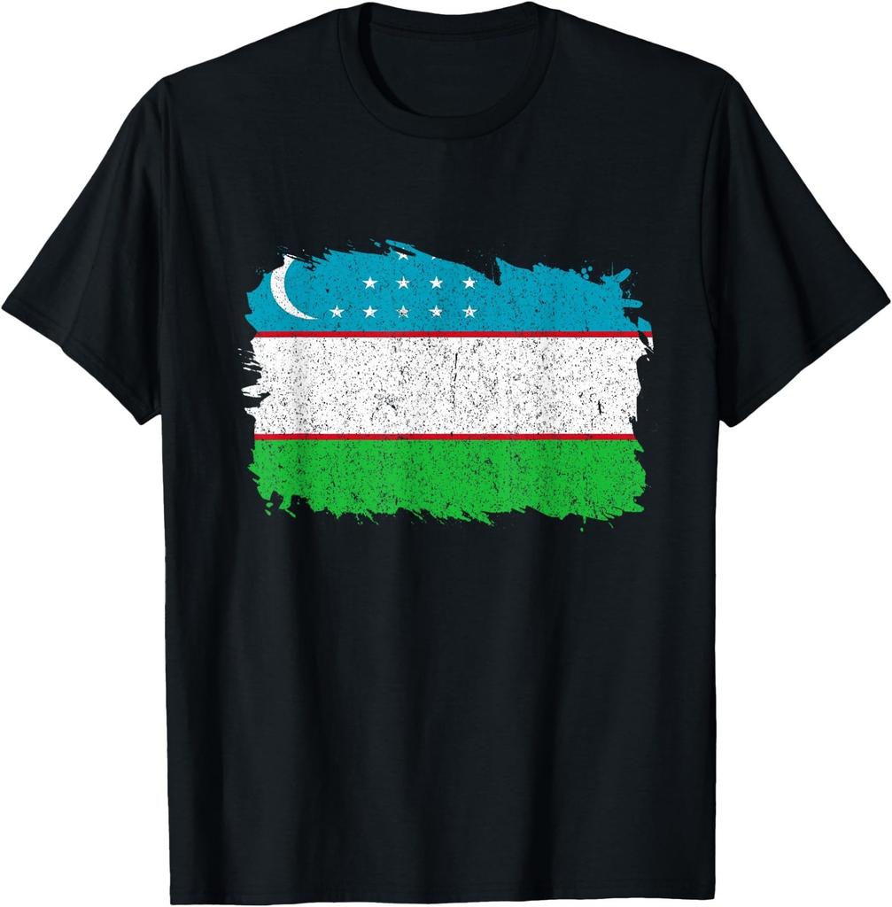 Usbekistan Usbekische Wurzeln Usbekischer Stolz Vintage Karte Usbekische Flagge T-Shirt