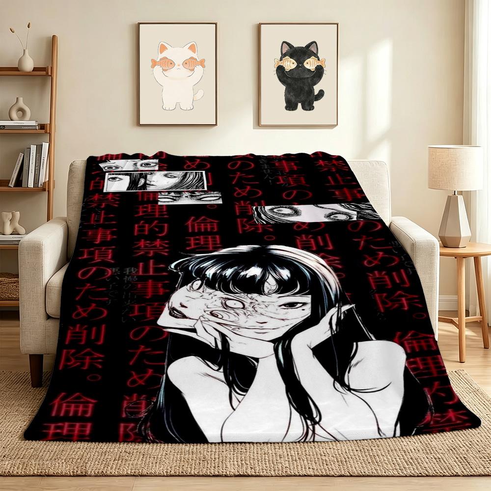 Manga Horror Flannel Blanket Throw Blanket Soft Warm Sofa Bed Camping Car Home Decor Unique Christmas Gift C9301119