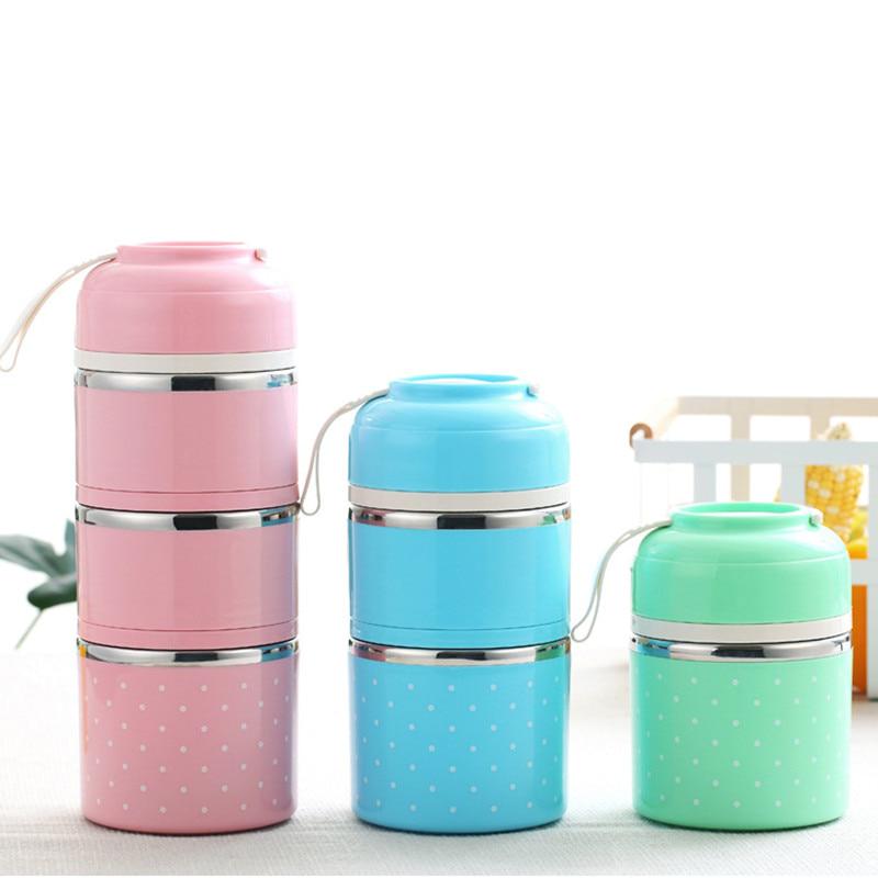 Vícevrstvý roztomilý termální obědový box nepropustná nerezová nádoba na jídlo