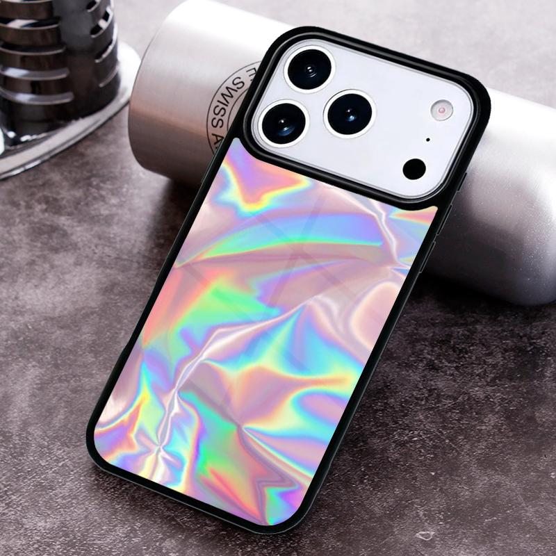 Holographic Trippy Rainbow Phone Case for iPhone 17 16 15 Pro Max Air 14 13 12 11 Plus Shockproof Cover
