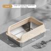 Stainless Steel Cat Litter Box Semi-closed Splash-proof Cat Sandbox Easy Cleaning Cats Toilet High Load-bearing Pet Toilets