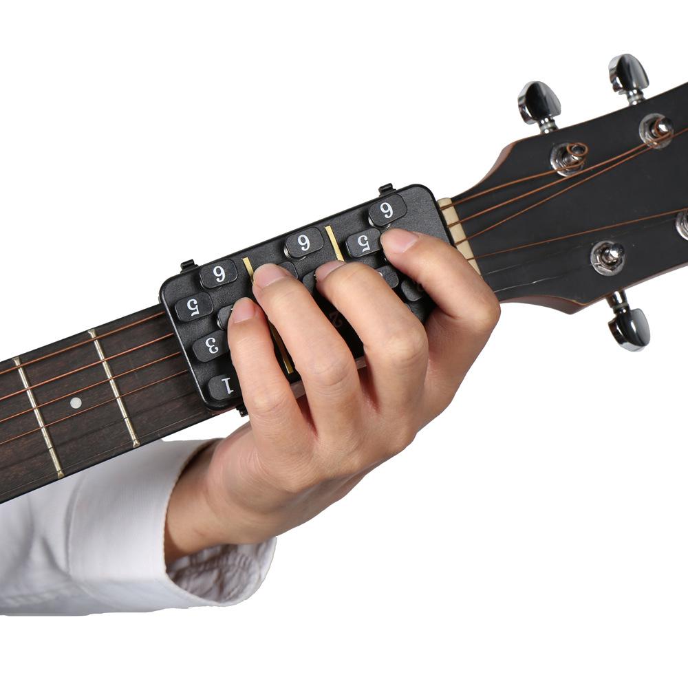 One-Key Guitar Chord Practice Device for Finger Strengthening On Wooden Folk Guitar