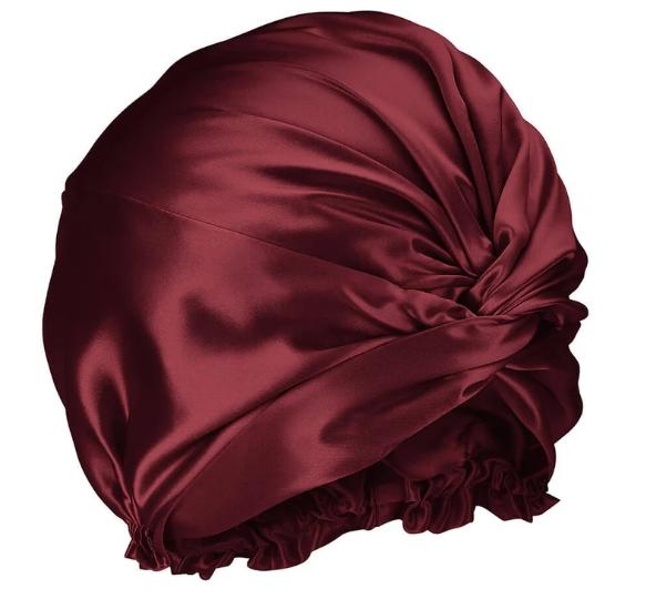 New High Quality 100% Mulberry Silk Sleep Cap Organic Hair Silk Bonnet винный