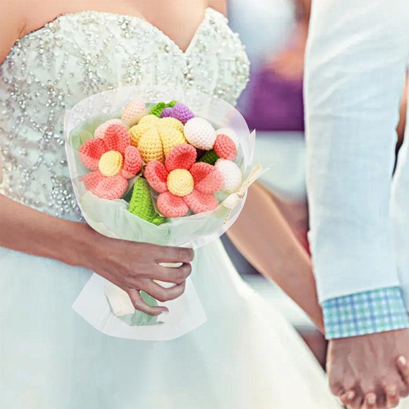 Häkelblumenstrauß-Sets Häkelblumen-Startersets Häkelstrauß-Sets Häkelpflanzen-Sets zur Heimdekoration