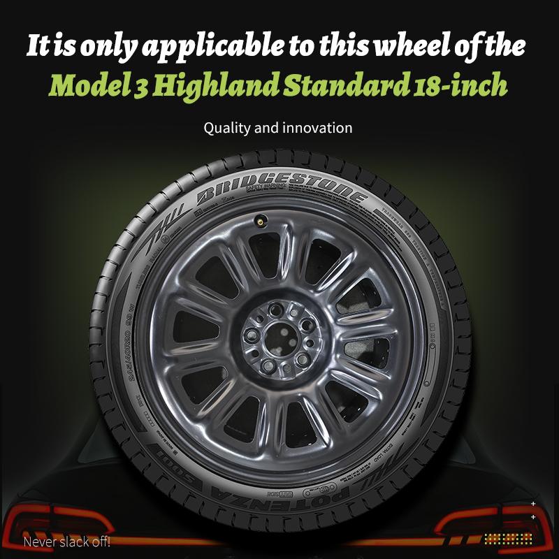 DRJQG1 4PCS for 2026 Model 3 Standard 18 inch Wheel Cover cobweb Style Hub Cover Cap Replacement Accessories Hubcaps Design for Tesla