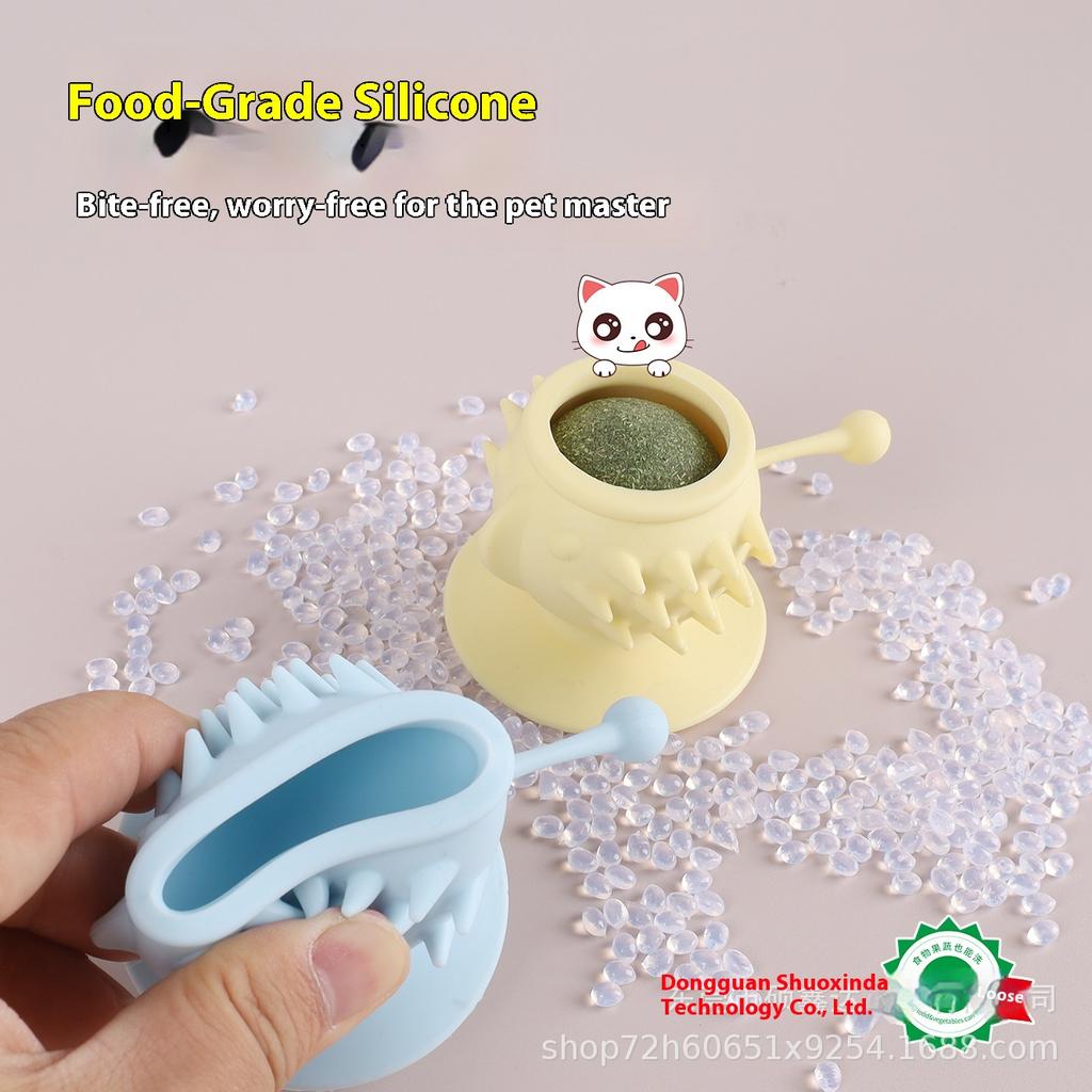 Kulička s kočičí mátou pro mazlíčky silikonová hračka ochranný kryt self-hi pro zmírnění nudy kulička s kočičí trávou molární tyčinka artefakt pro pobavení kočky