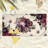 Gothic-style skull with floral patterns polyester microfiber beach towel is highly absorbent suitable for swimming beach outings