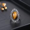 Oval Natural Labradorite Rings for Women Men  CopperRing Finger Ring Retro Gemstone Rings Jewelry Party Gift