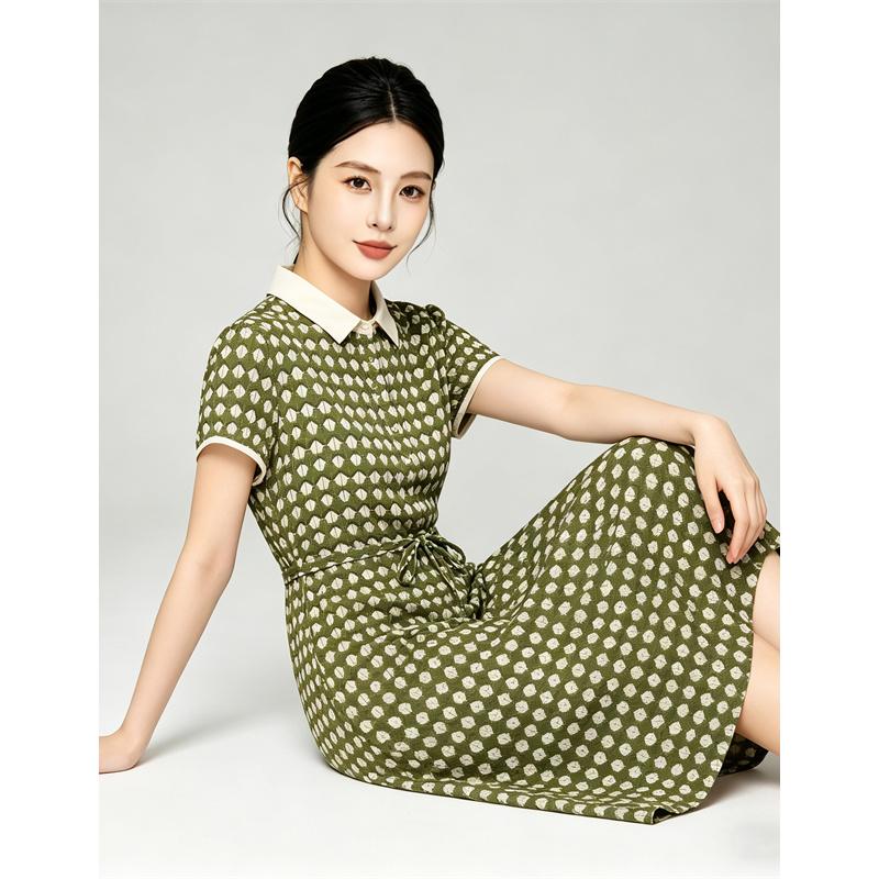 Temperament collar long dress