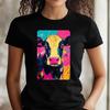 T-Shirt Frauen Neon Kuh Motiv Baumwolle Größe XS bis 3XLWird in neuem Fenster oder Tab geöffnet