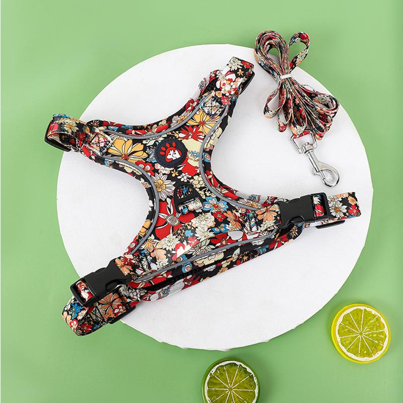 

Popular pet chest and back Chinese style chest and back not tie neck new chest strap traction leash dog walking leash L чорний