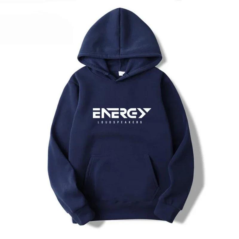 ENEREY Bedrucktes Sweatshirt Trendige Herren-Freizeit-Hoodies Herbst Lockerer Pullover Tops Männlich Tasche Fleece Warm Sportbekleidung