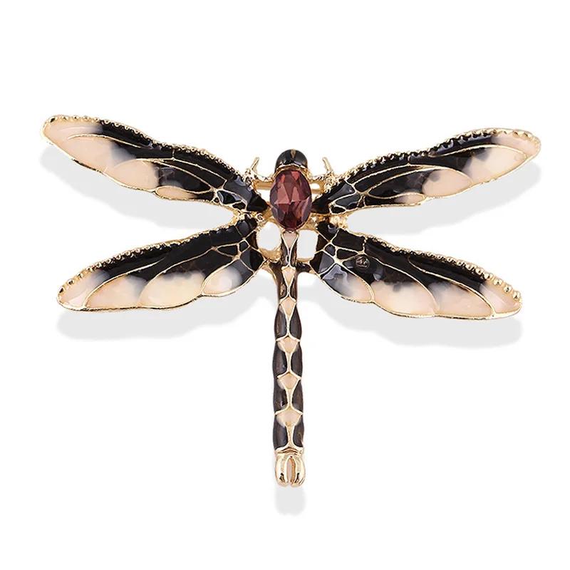 SKEDS High-end Women Men Fashion Crystal Dragonfly Boutique Badges Brooch Luxury Heavy Industry Rhinestone Pin Buckles For Lady