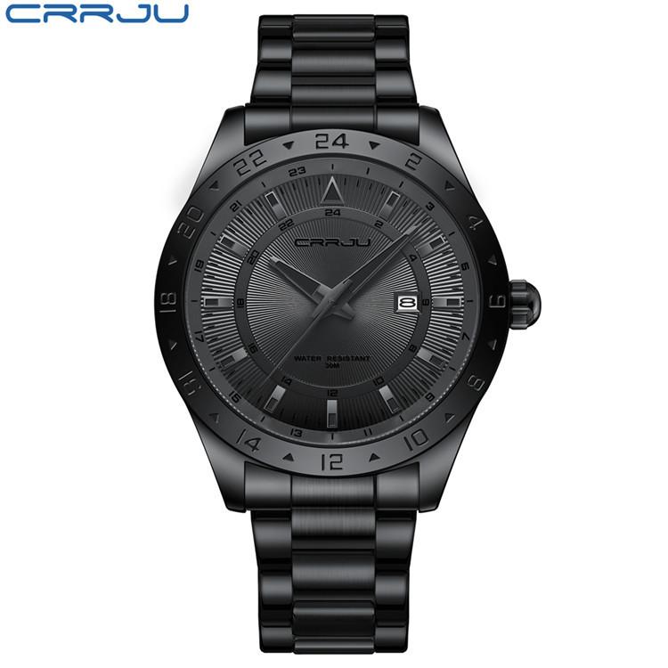 CRRJU New Watch 5007 Men's Watch Stainless Steel Strap Simple Business Watch